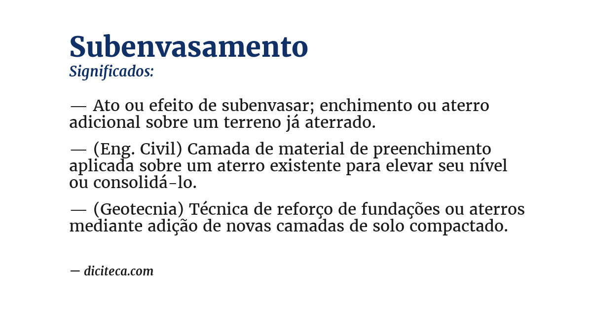 Significado de subenvasamento