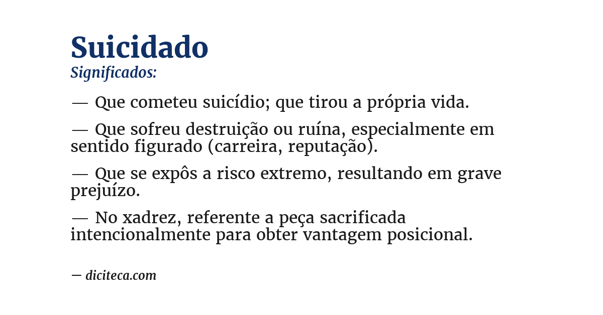 Significado de suicidado