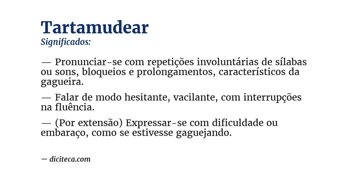 Significado de tartamudear