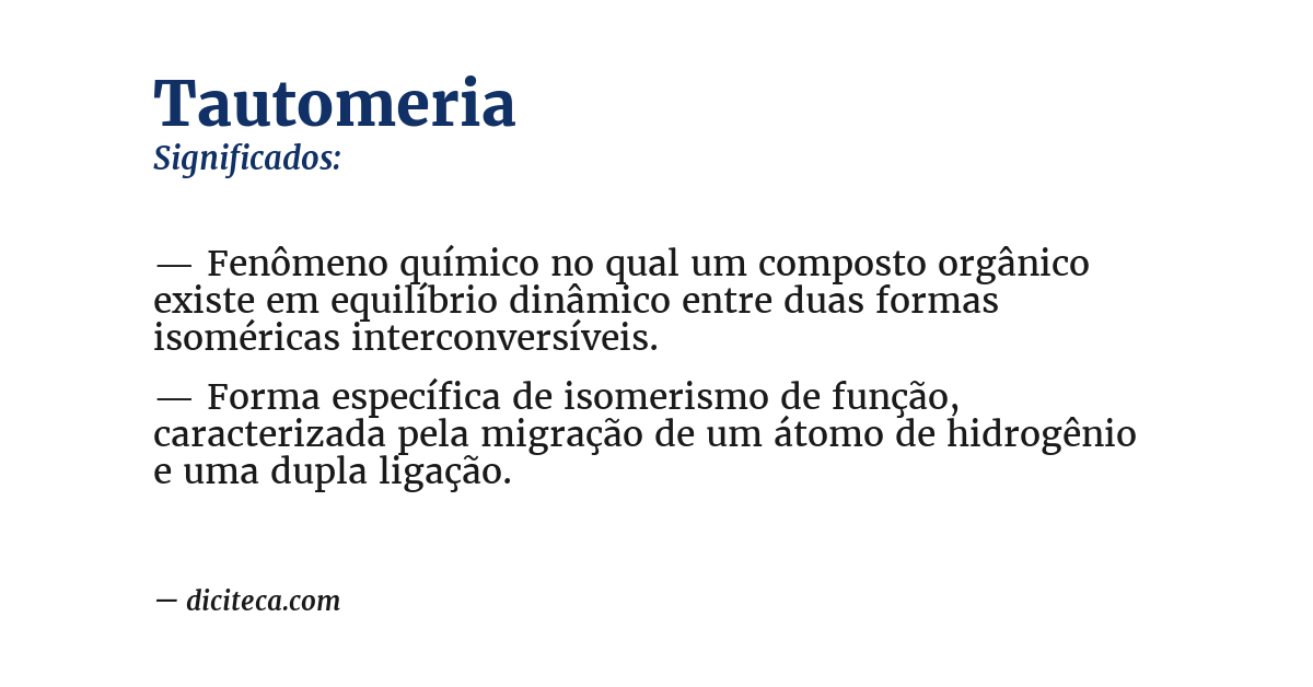 Significado de tautomeria