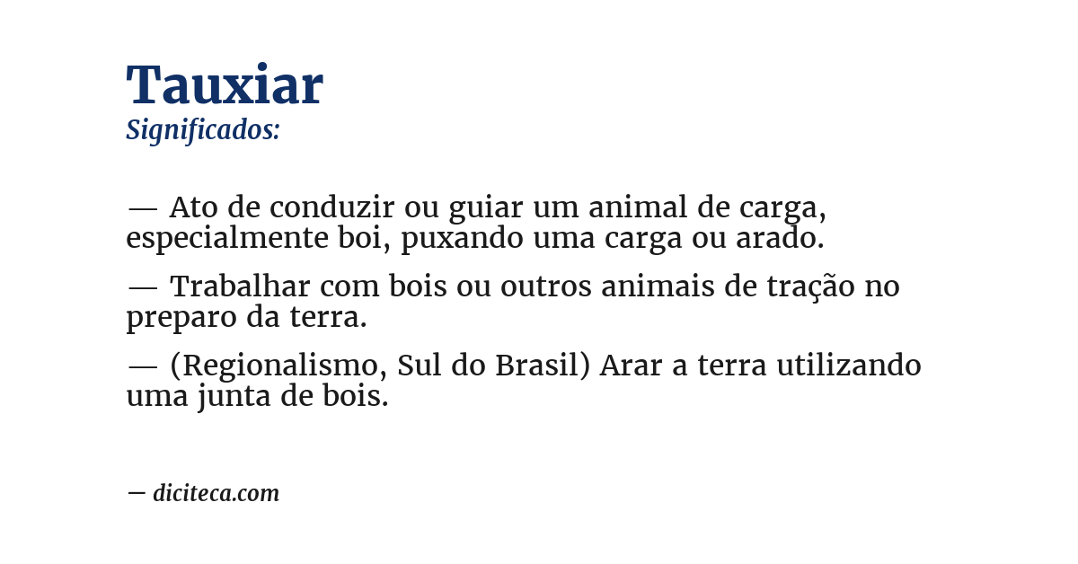 Significado de tauxiar