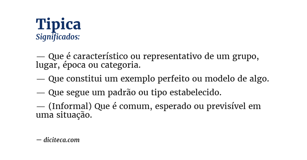 Significado de tipica