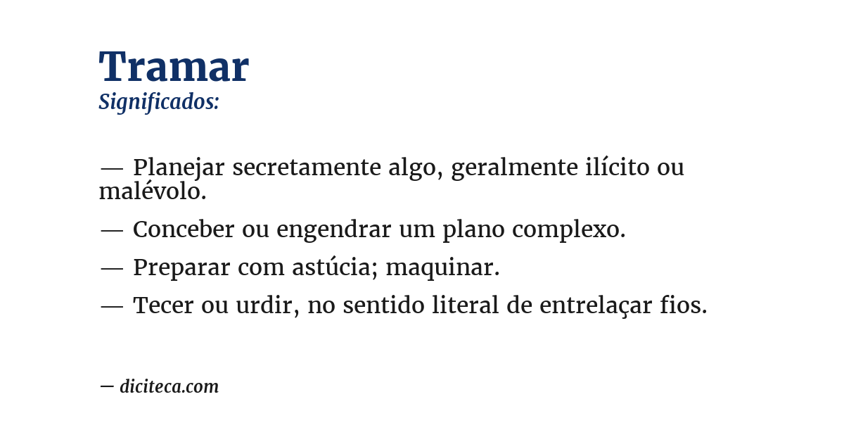 Significado de tramar
