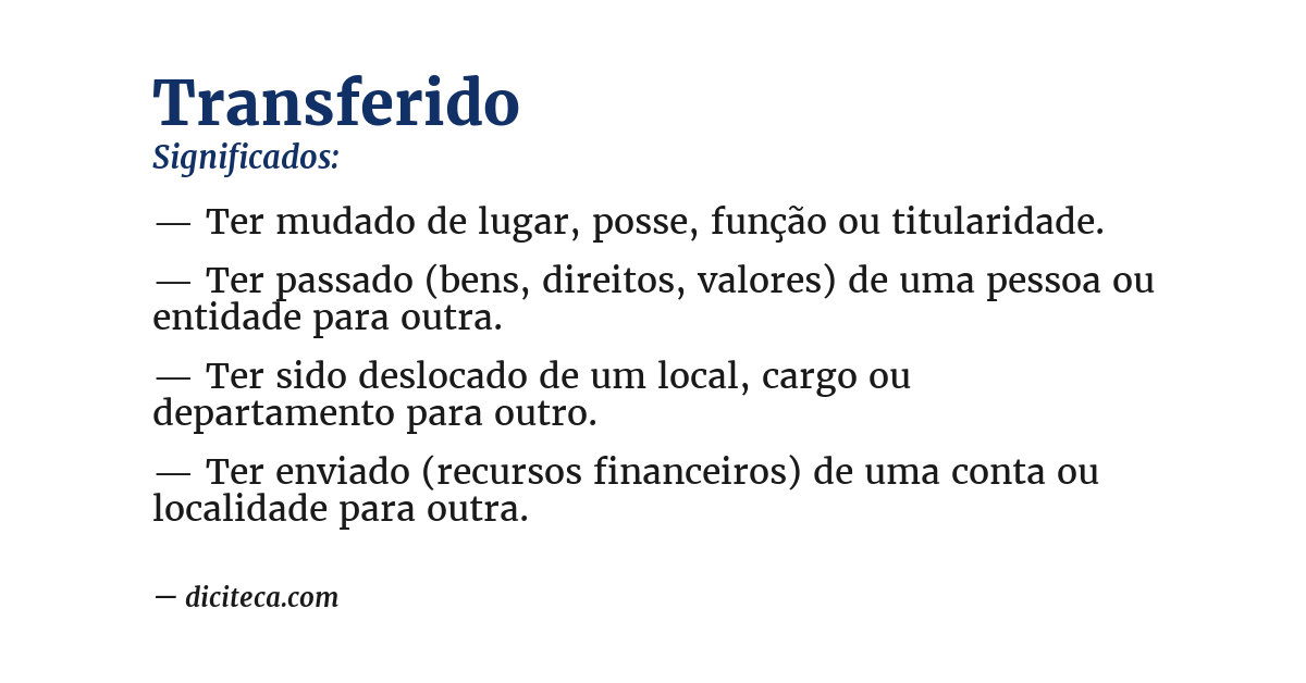 Significado de transferido