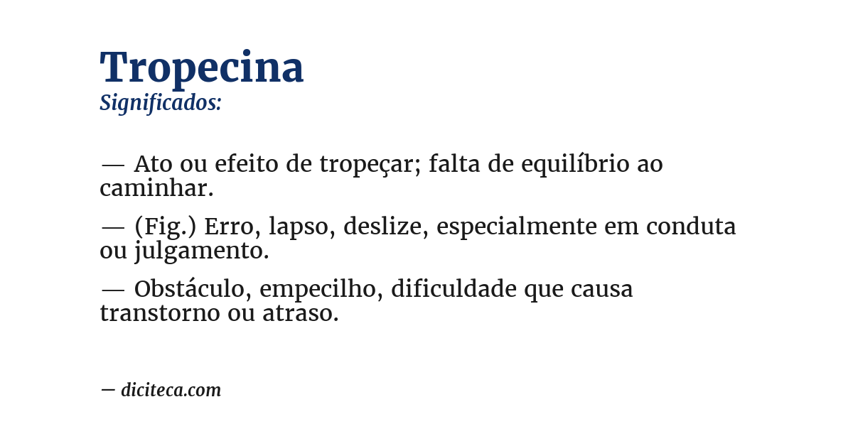 Significado de tropecina