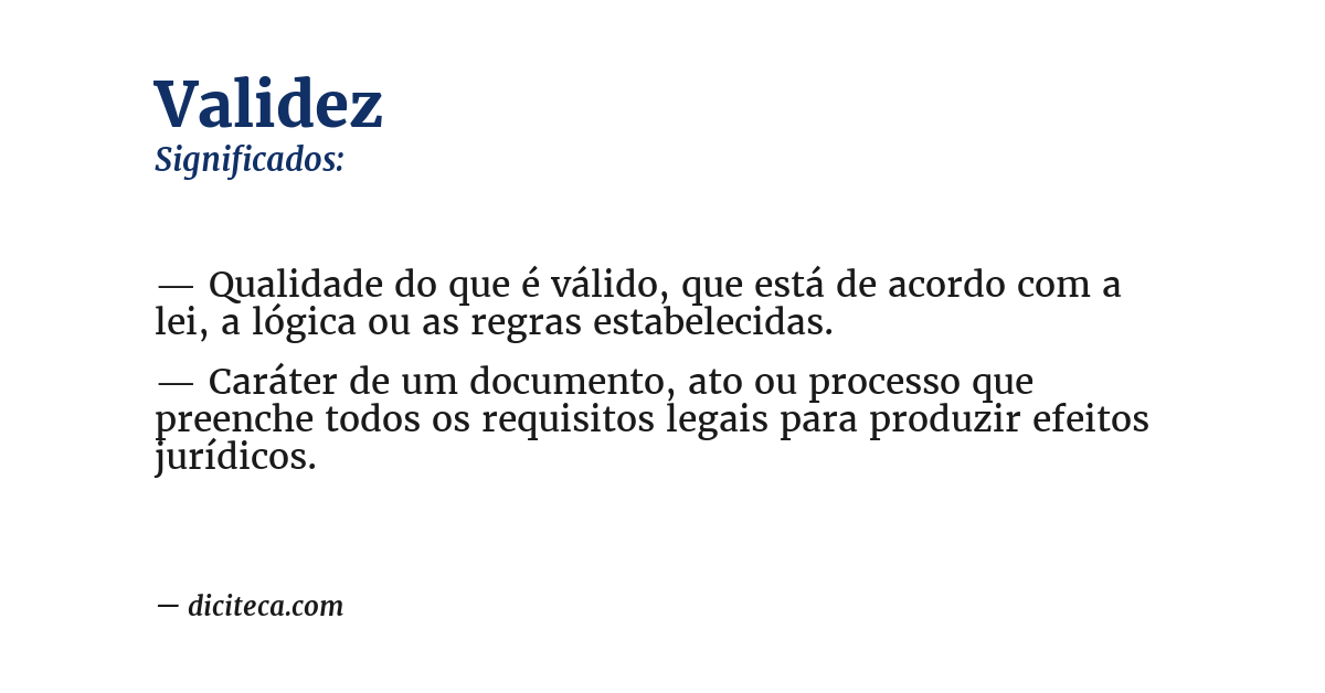 Significado de validez