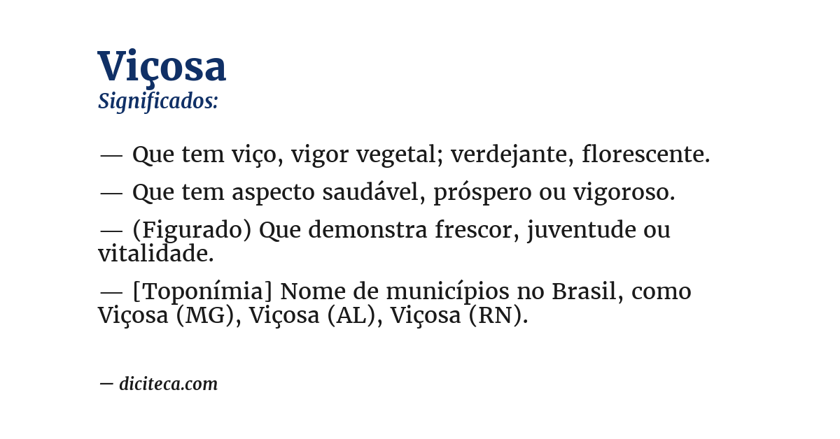 Significado de viçosa