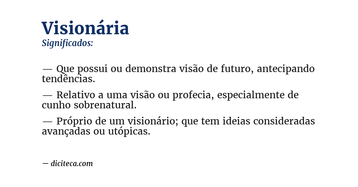 Significado de visionária