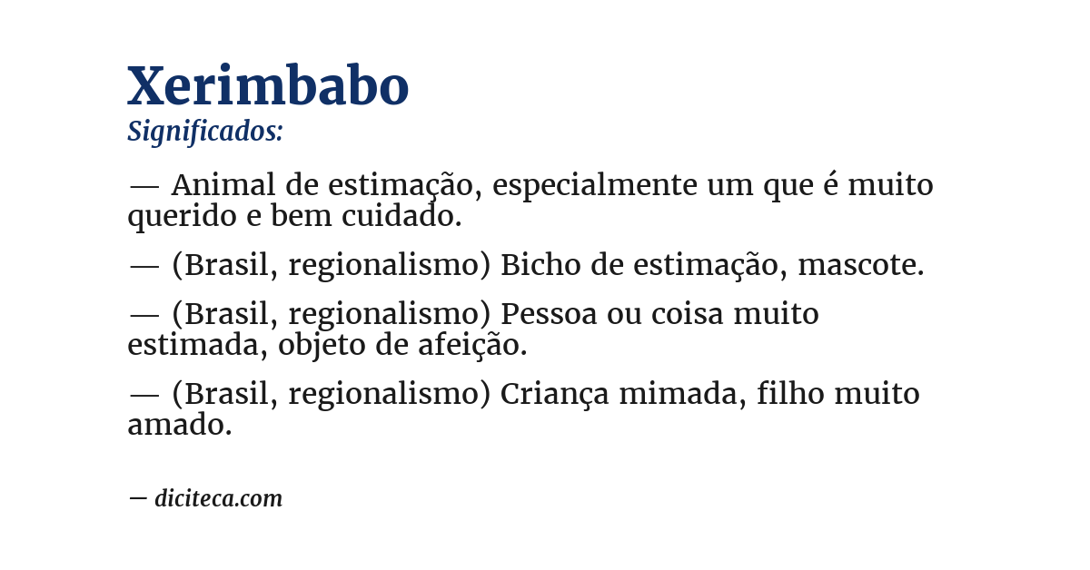 Significado de xerimbabo