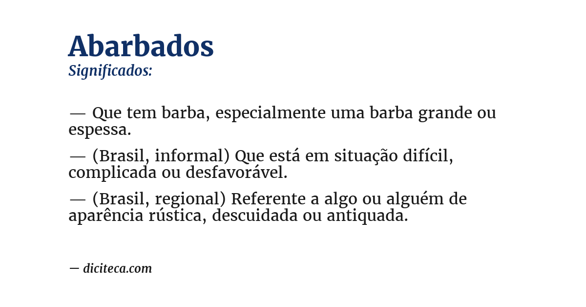 Significado de abarbados
