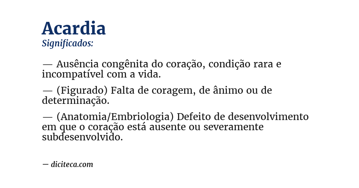 Significado de acardia