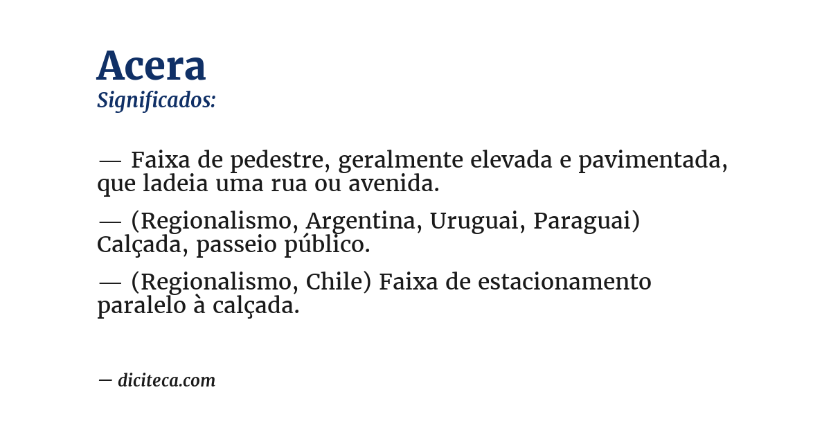 Significado de acera