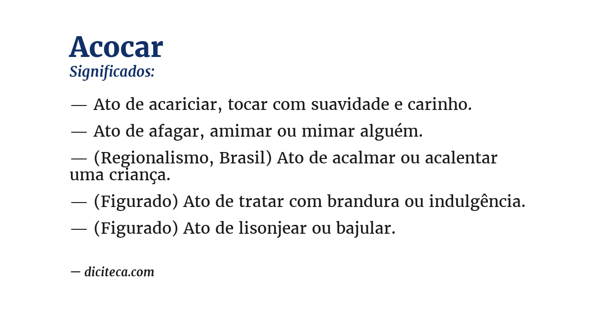 Significado de acocar