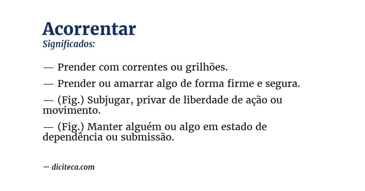 Significado de acorrentar