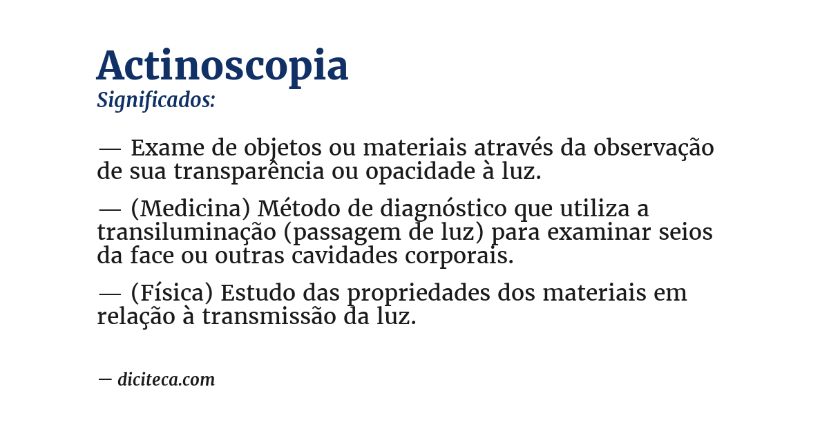 Significado de actinoscopia