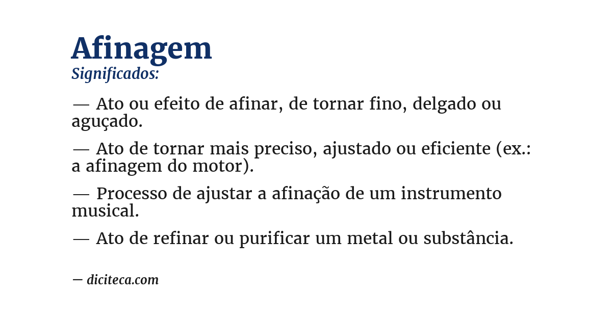 Significado de afinagem