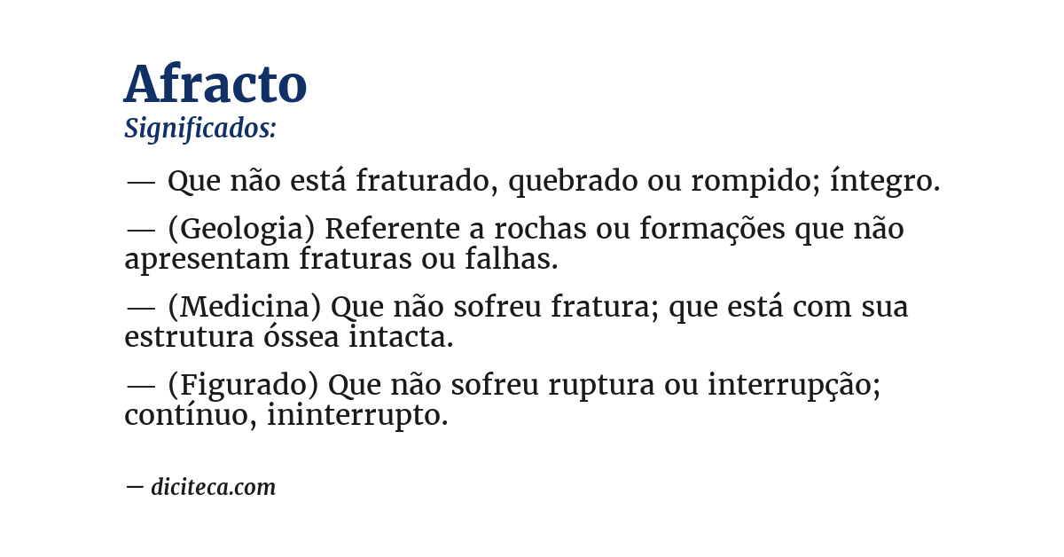 Significado de afracto