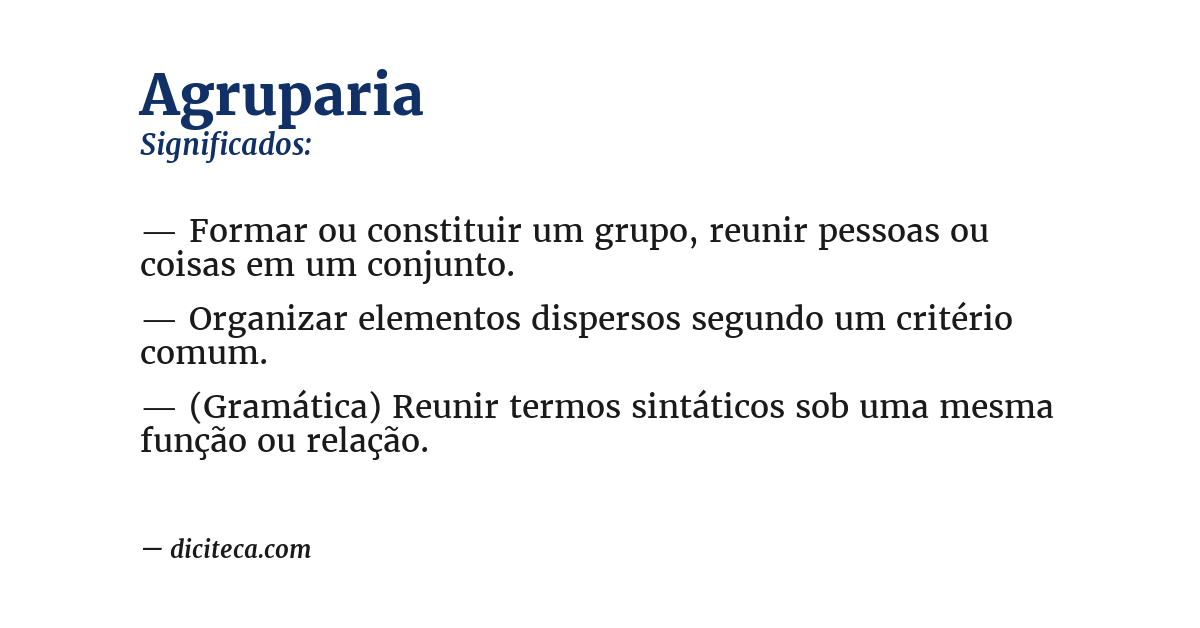 Significado de agruparia