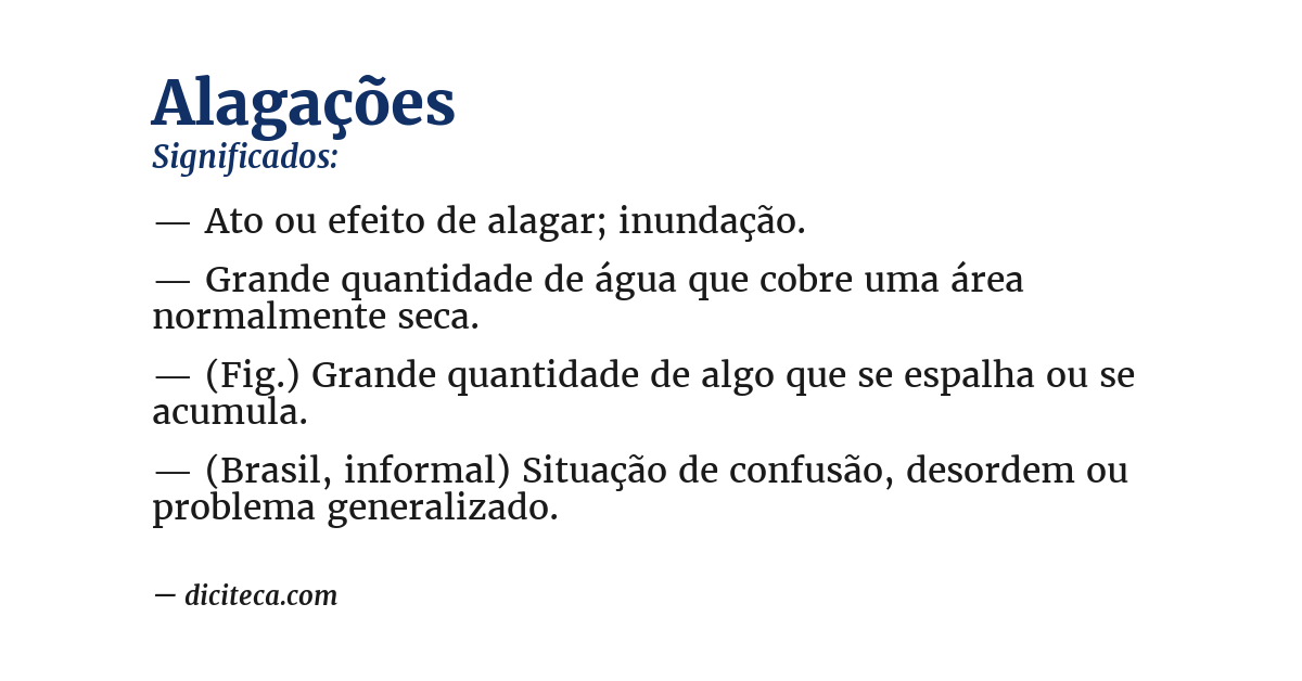 Significado de alagações