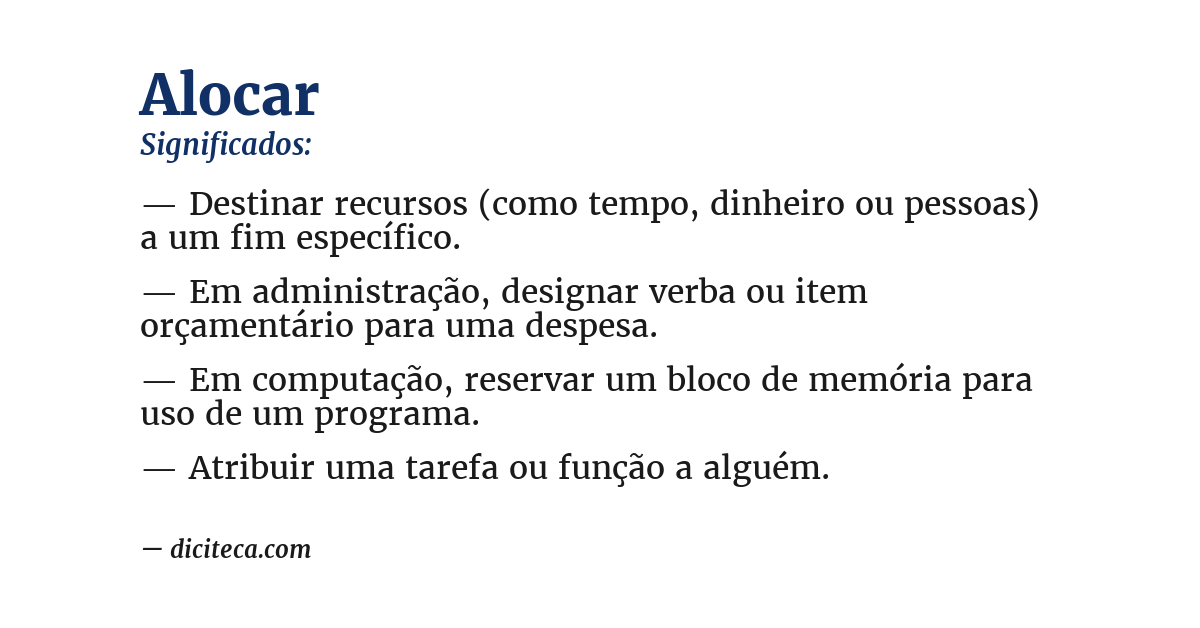 Significado de alocar