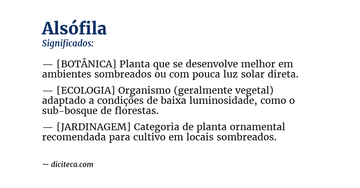 Significado de alsófila