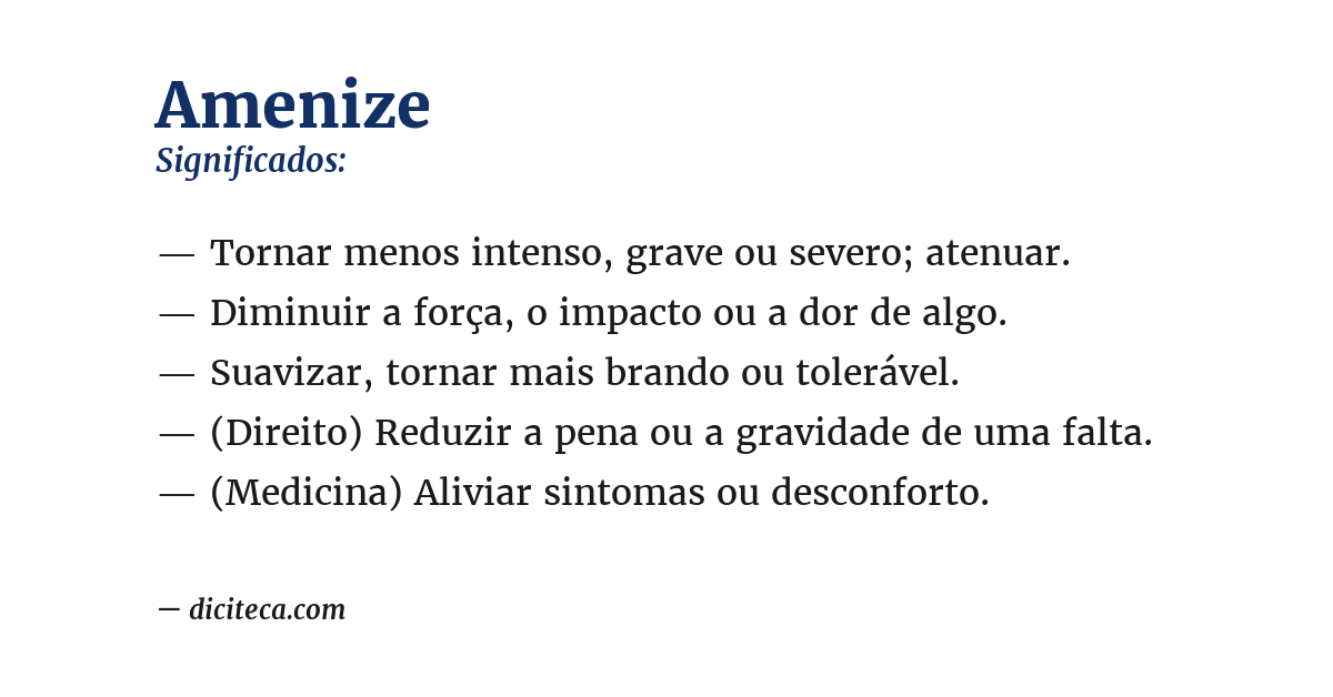 Significado de amenize