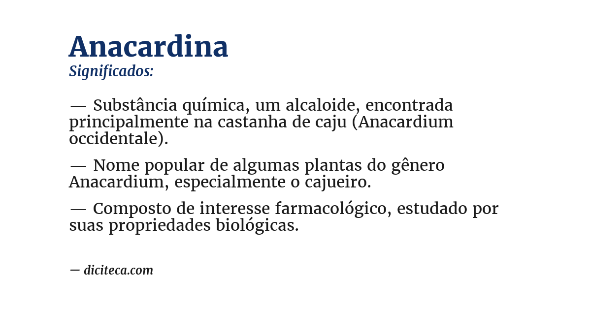 Significado de anacardina