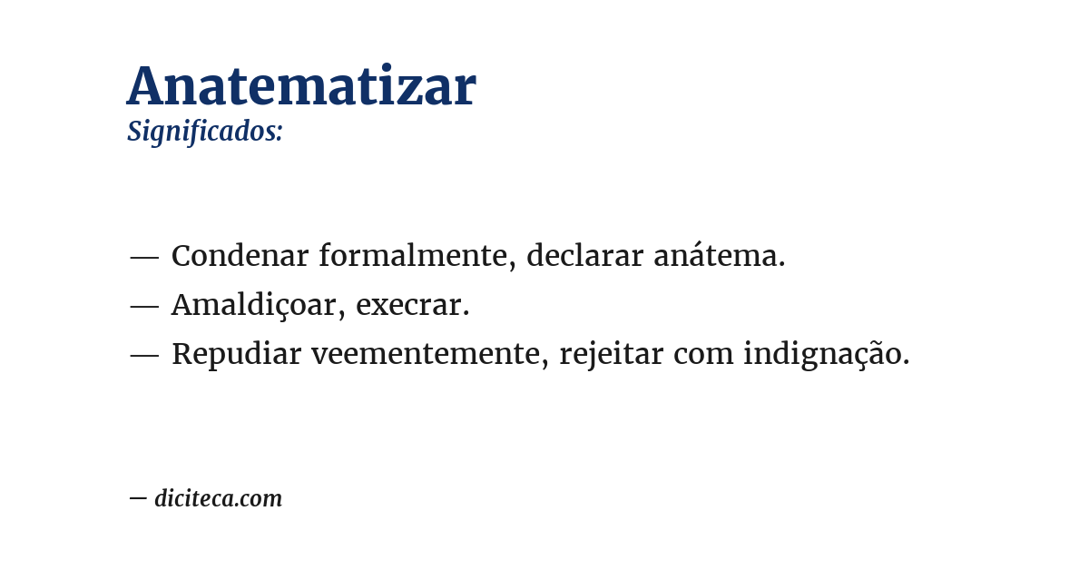 Significado de anatematizar