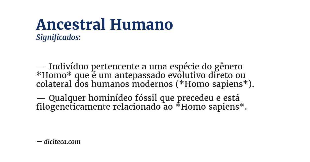 Significado de ancestral humano