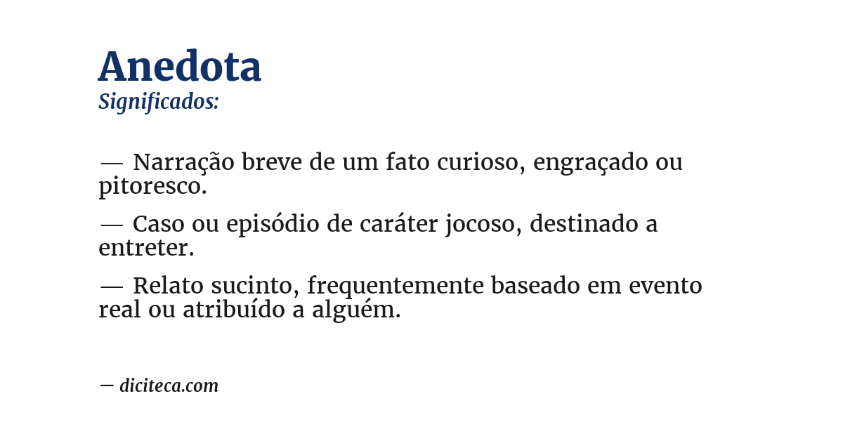 Significado de anedota