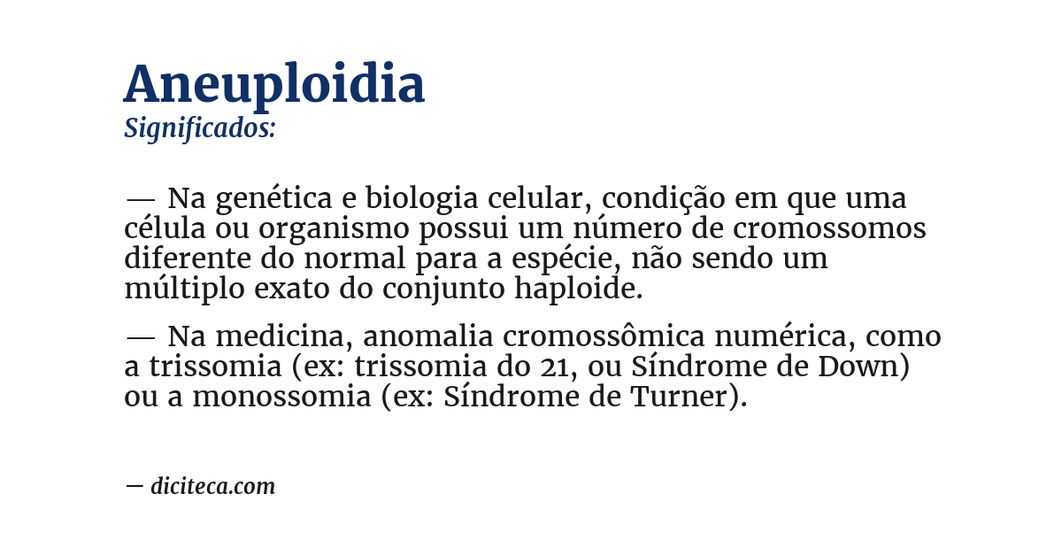 Significado de aneuploidia