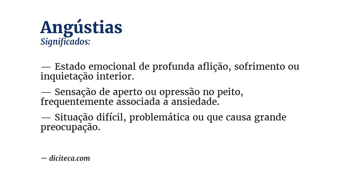 Significado de angústias