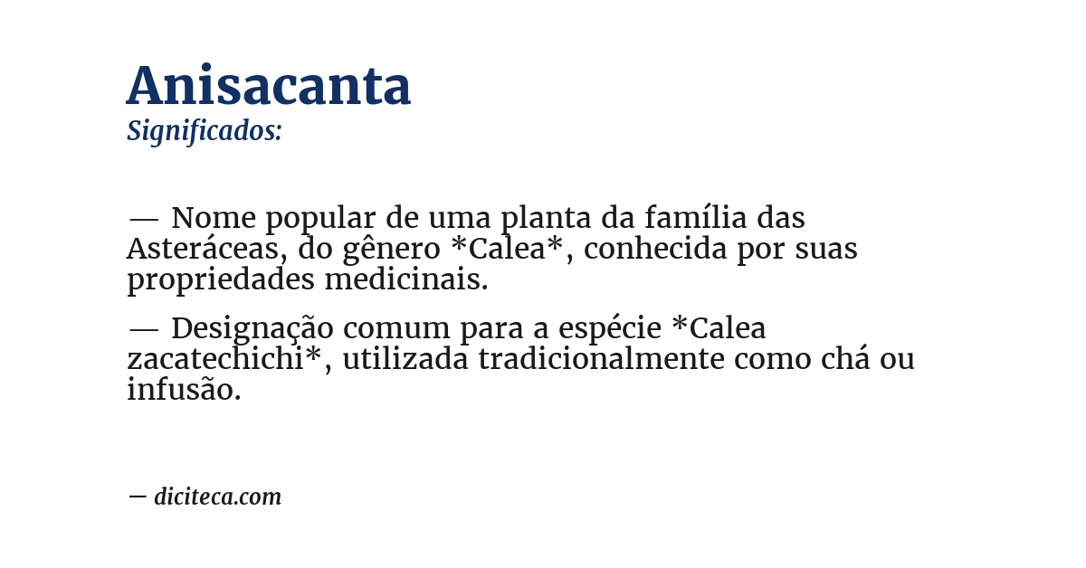 Significado de anisacanta