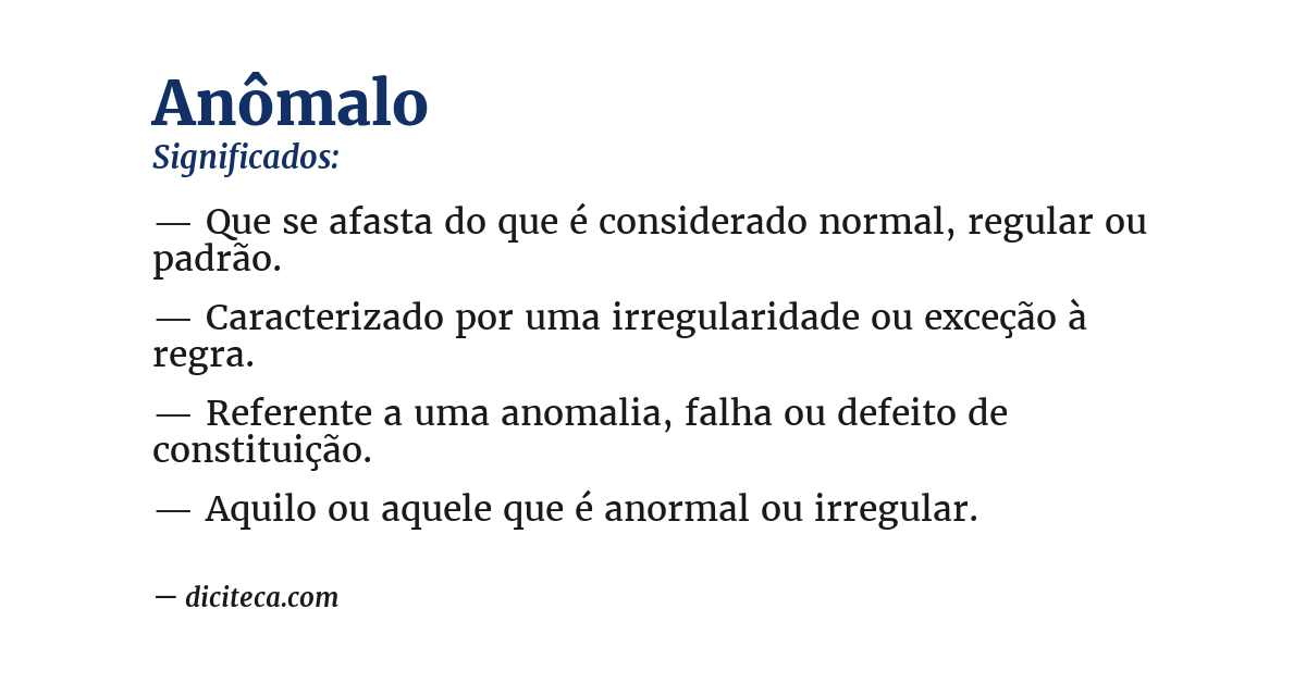 Significado de anômalo