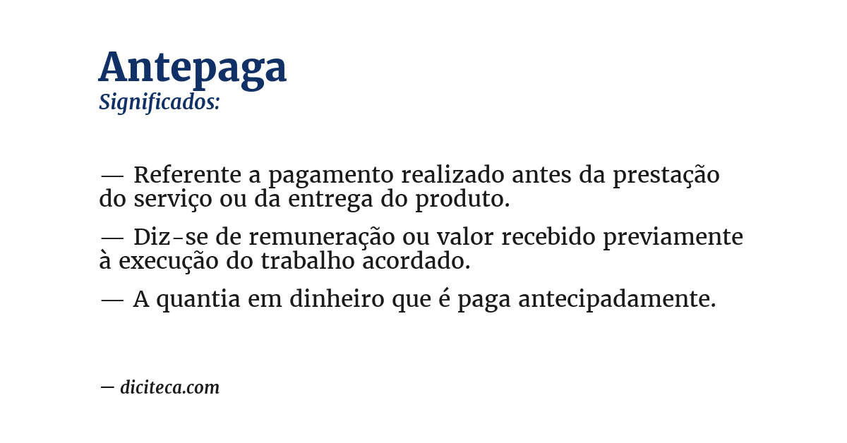 Significado de antepaga
