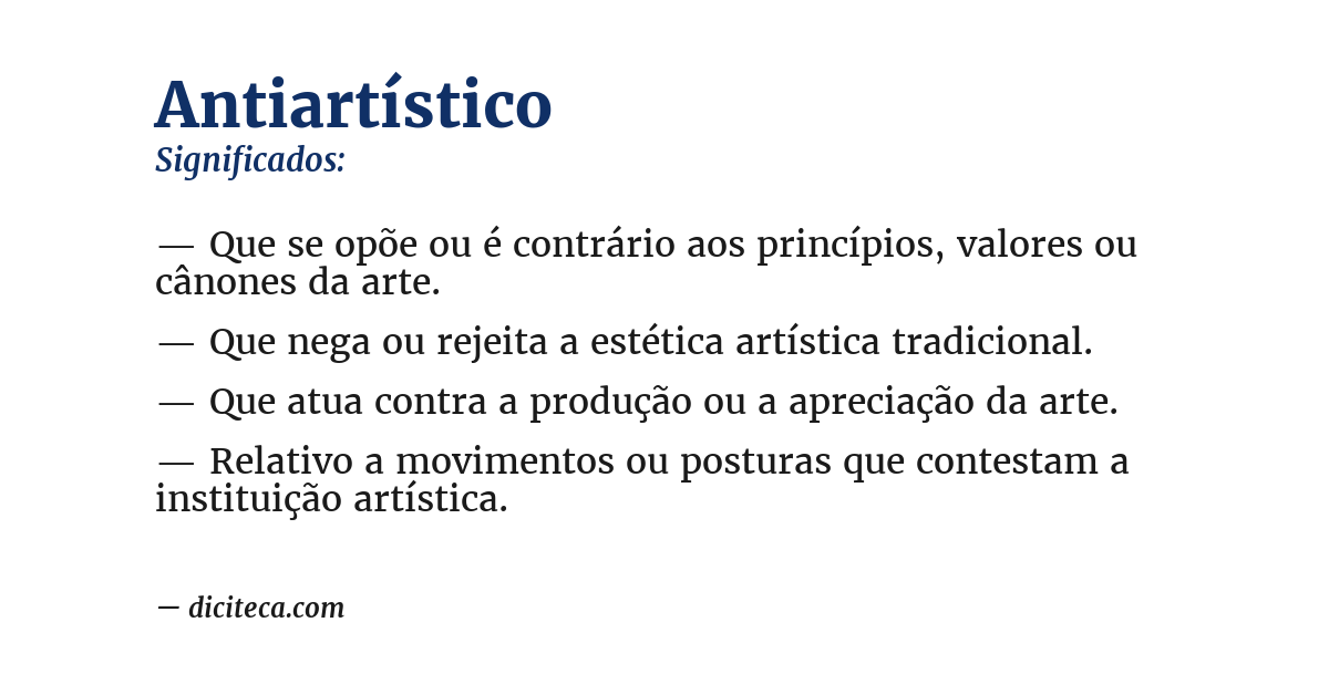 Significado de antiartístico
