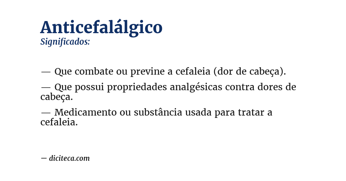 Significado de anticefalálgico