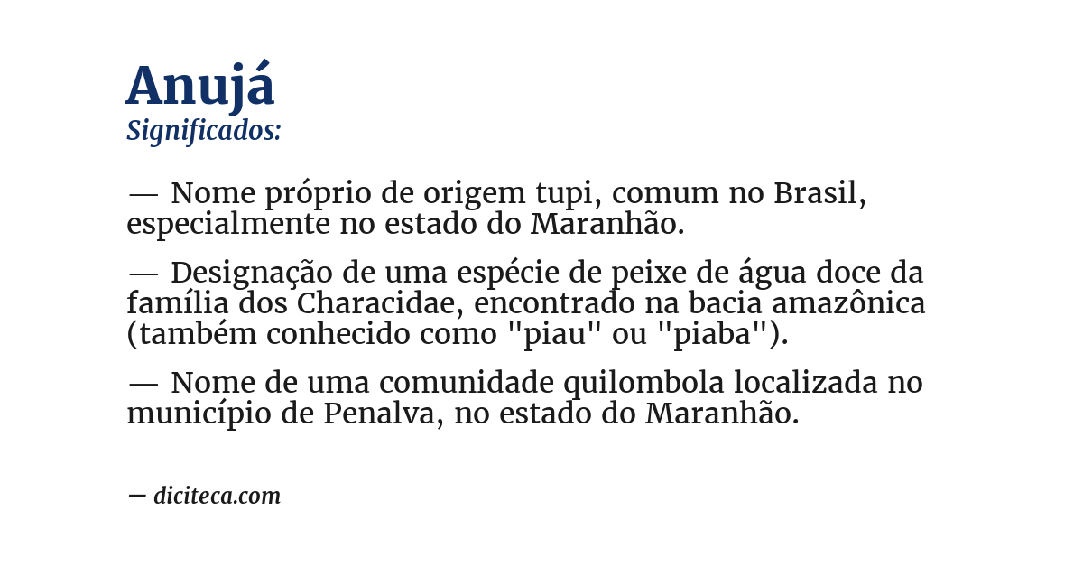 Significado de anujá