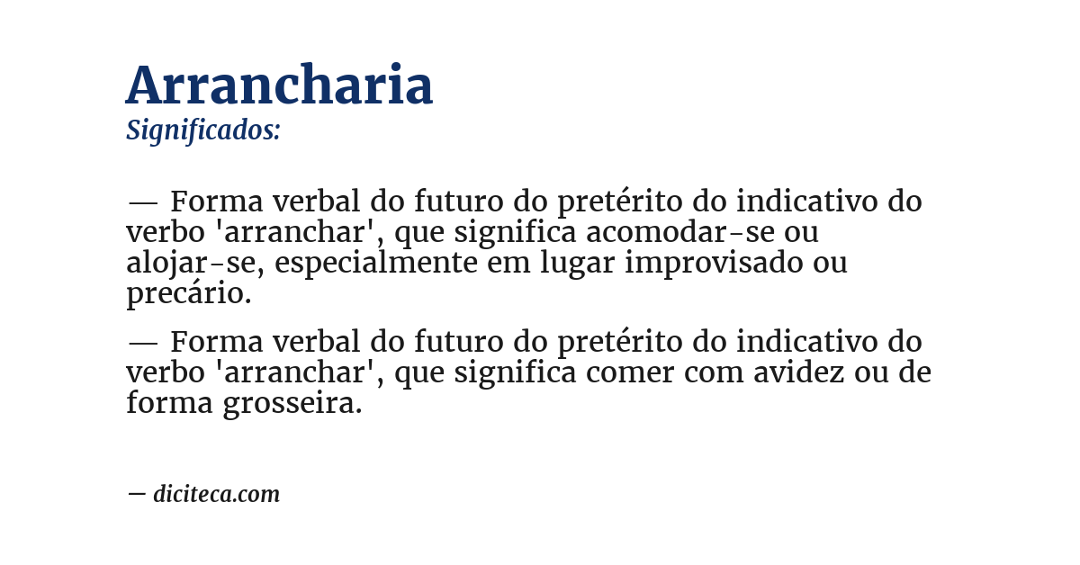 Significado de arrancharia