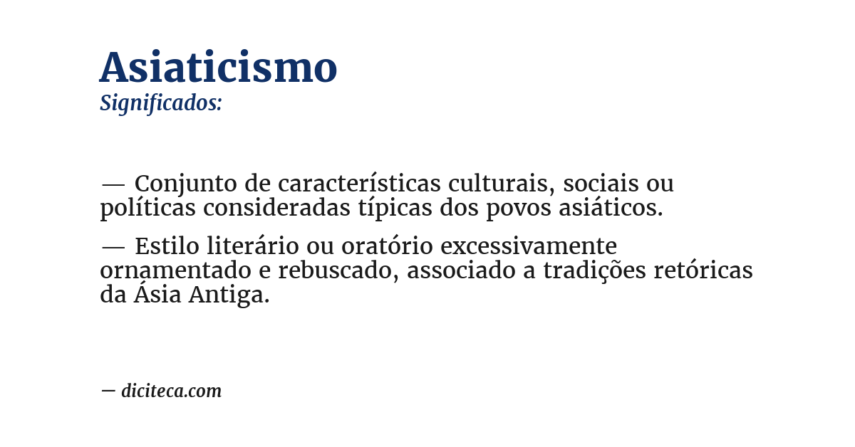 Significado de asiaticismo