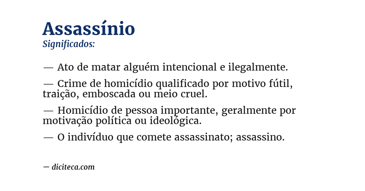 Significado de assassínio
