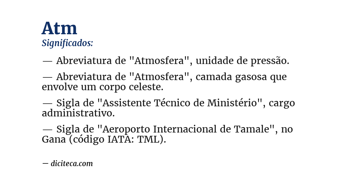 Significado de atm