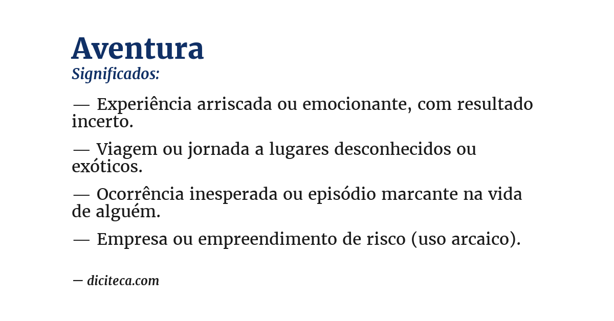 Significado de aventura