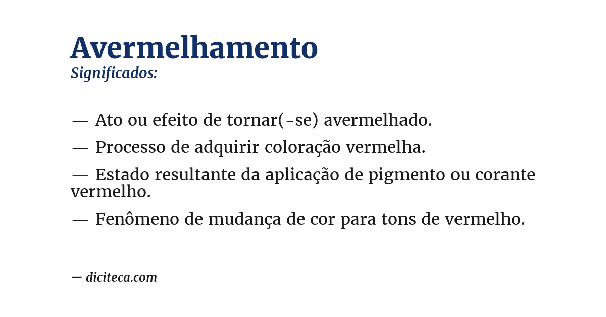 Significado de avermelhamento