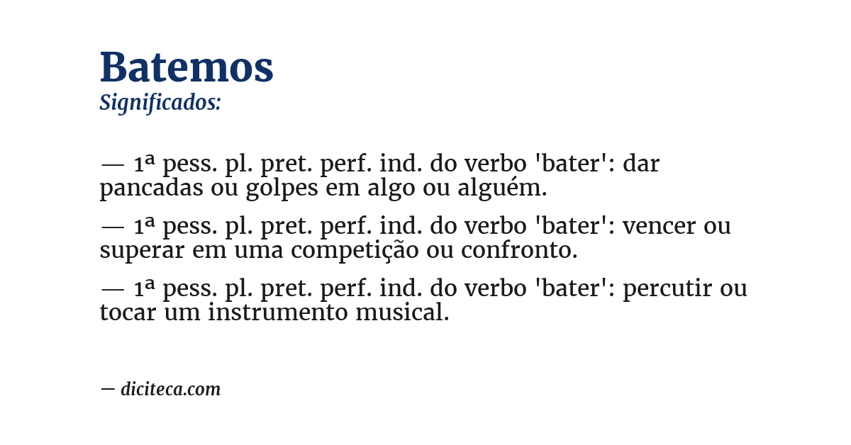 Significado de batemos