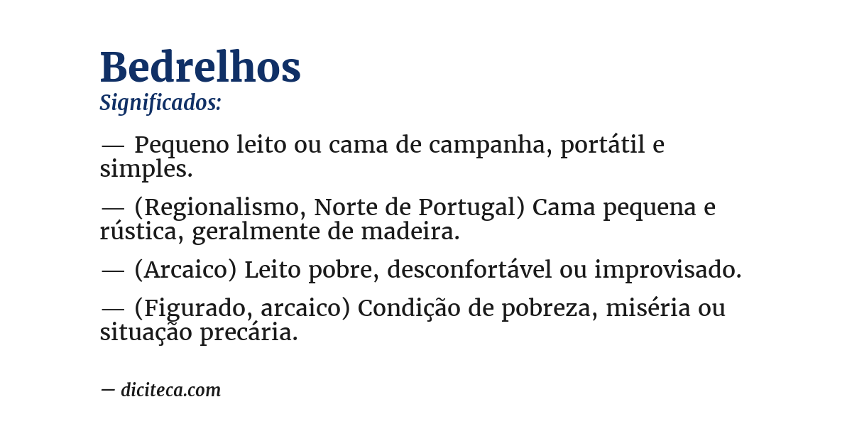 Significado de bedrelhos