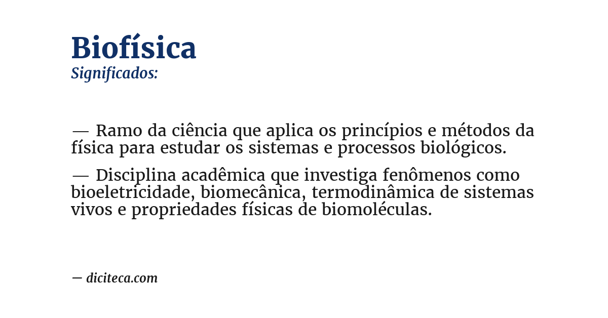 Significado de biofísica