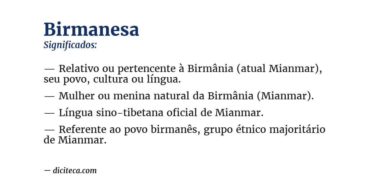 Significado de birmanesa