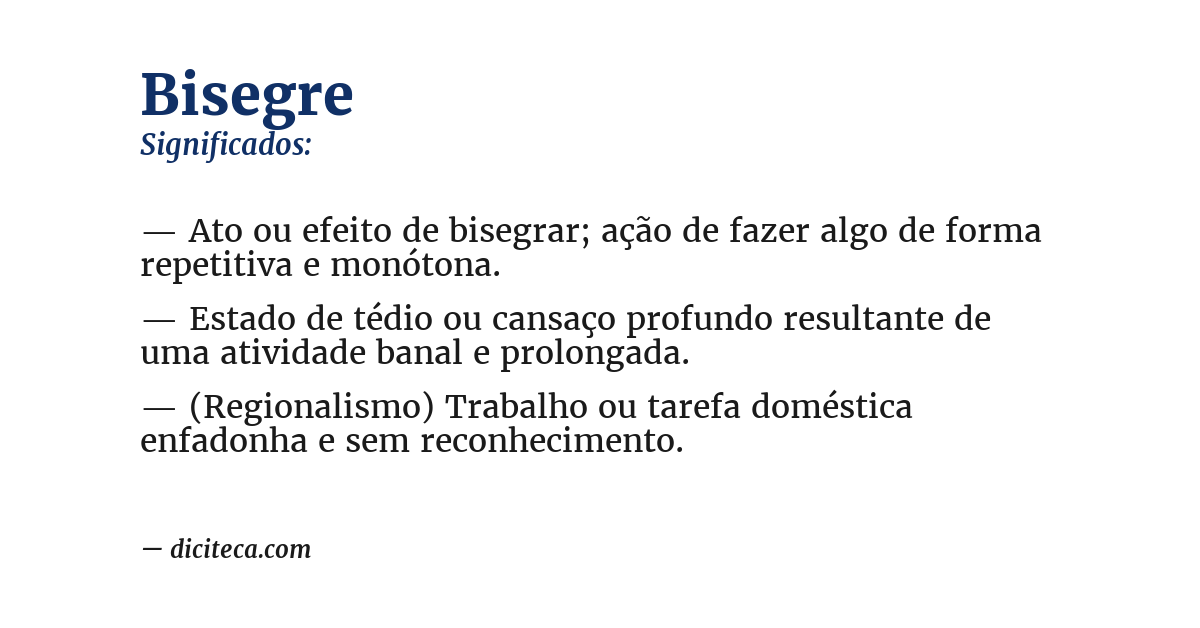 Significado de bisegre