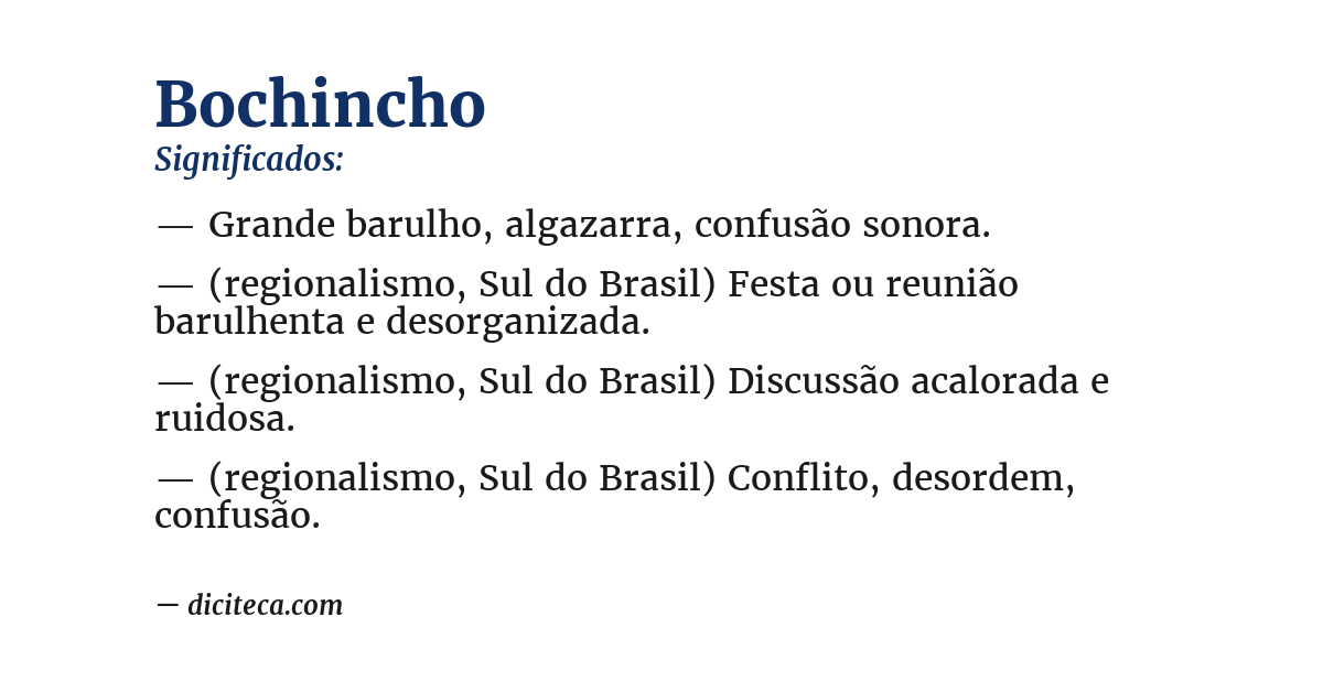 Significado de bochincho